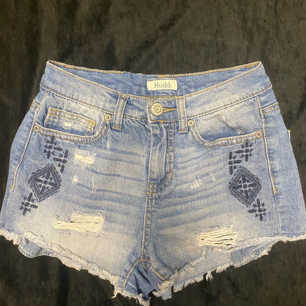 Distressed Jean shorts